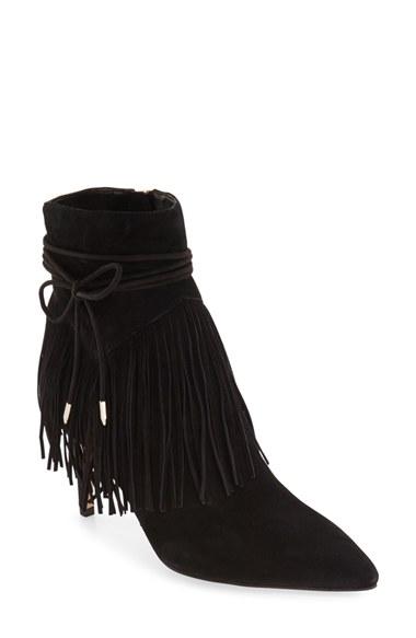 Women's Sam Edelman 'marion' Fringe Pointy Toe Bootie