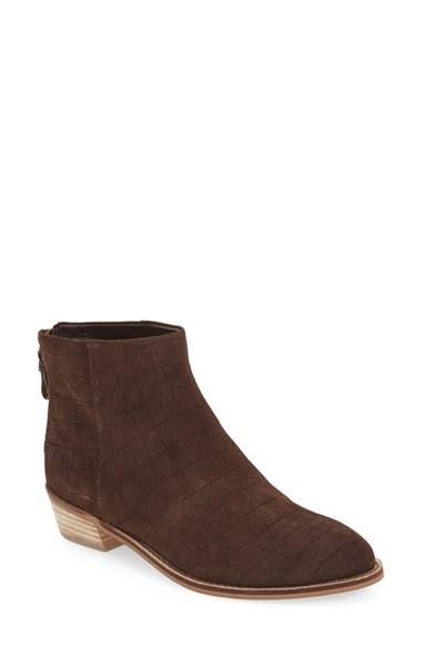 Women's Kelsi Dagger Brooklyn 'cumberland' Croc Embossed Bootie .5 M - Brown