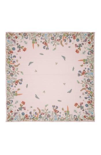 Women's Alexander Mcqueen Jeweled Garden Silk Chiffon Scarf, Size - Black