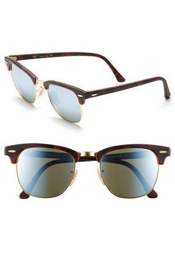 Ray-ban 'flash Clubmaster' 51mm Sunglasses Grey Mirrior