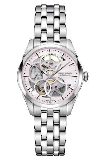 Women's Hamilton Jazzmaster Open Heart Automatic Bracelet Watch, 36mm