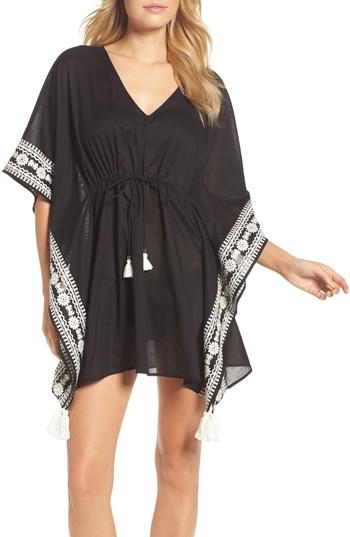 Women's Tory Burch Ravena Cover-up Caftan /small - Black
