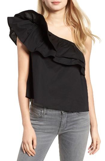 Women's Sincerely Jules Everly One-shoulder Cotton Top - Black
