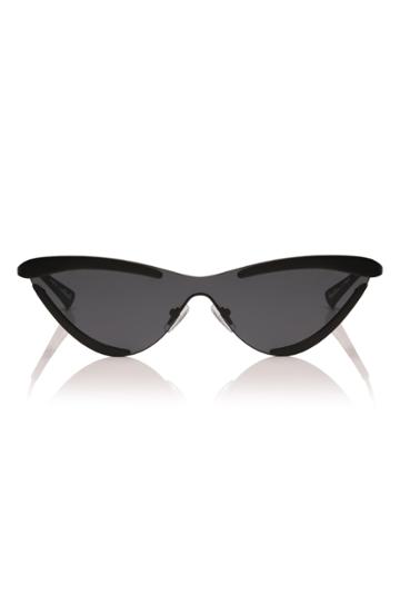 Women's Adam Selman X Le Specs Luxe The Scandal 142mm Cat Eye Sunglasses - Black Satin