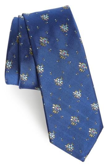 Men's Paul Smith Floral Silk Tie, Size - Blue
