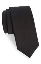 Men's The Tie Bar Solid Wool & Silk Tie, Size - Black