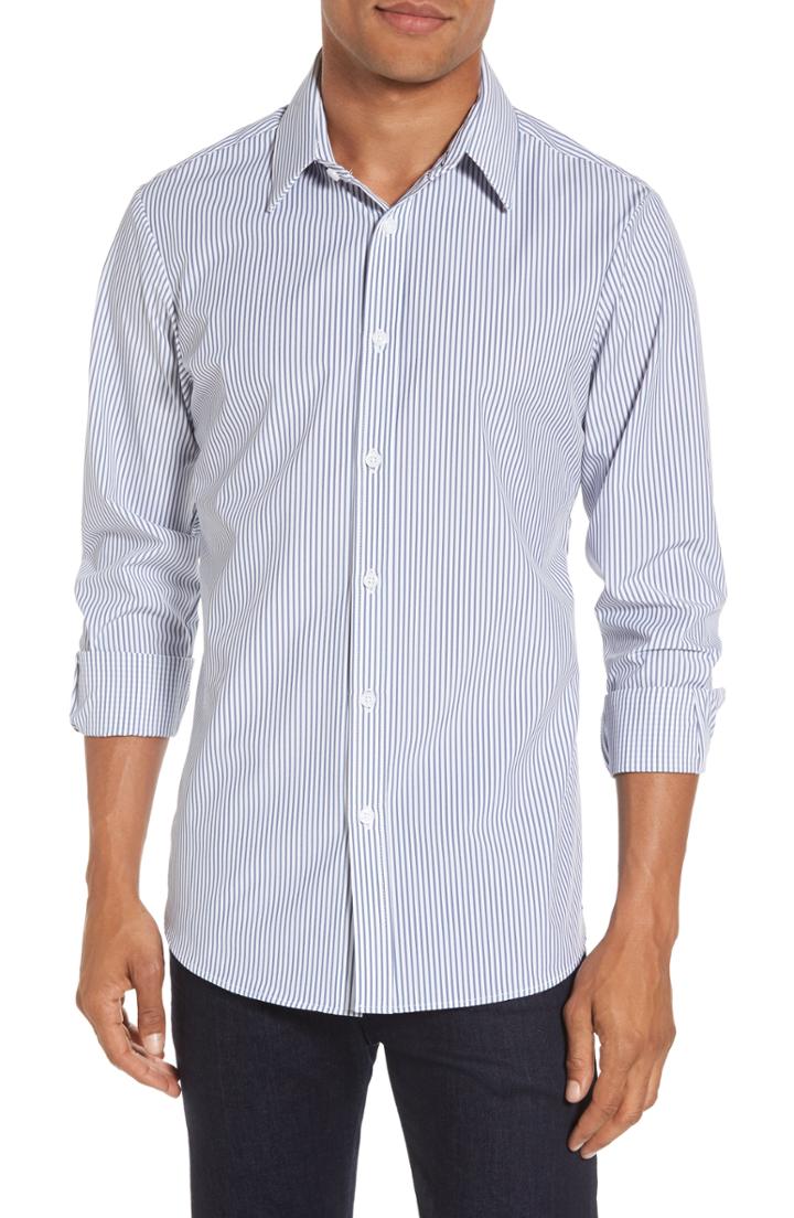 Men's Mizzen+main Blue Label Stockton Stripe Performance Sport Shirt