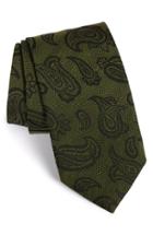 Men's David Donahue Paisley Silk Tie, Size - Green