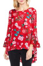 Women's Vince Camuto Floral Heirloom Bell Sleeve Top, Size - Red