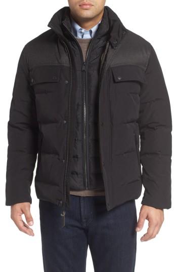 Men's Cole Haan Quilted Military Jacket - Black