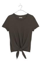 Women's Madewell Modern Tie Front Tee, Size - Green