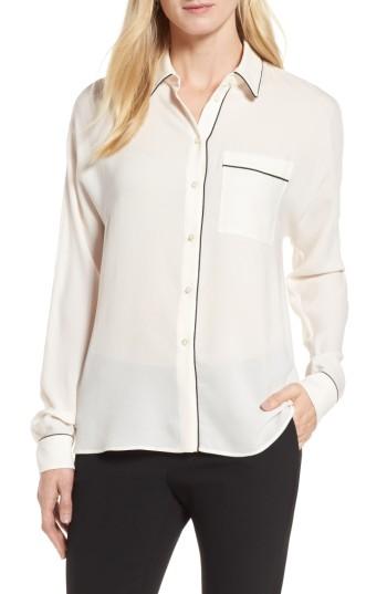 Women's Boss Benisa Piped Blouse R - Ivory