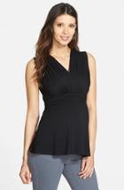 Women's Maternal America 'tummy Tuck' Maternity/nursing Top - Black