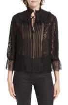 Women's Alice + Olivia Pauletta Pleated Floral Lace Blouse