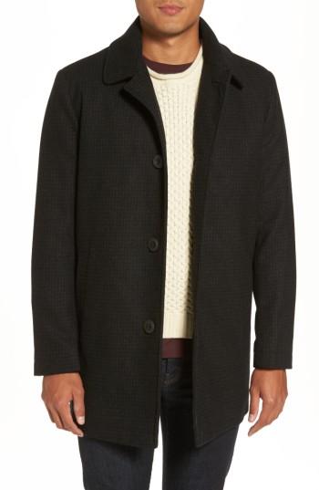 Men's Reaction Kenneth Cole Wool Blend Car Coat - Black