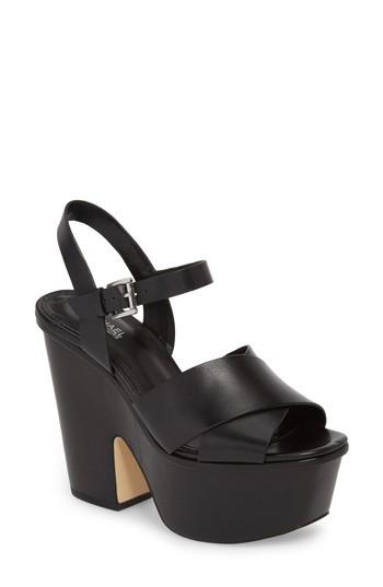 Women's Michael Michael Kors Divia Demi Wedge Sandal M - Black