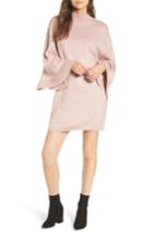 Women's Lost Ink Flare Sleeve Sweater Dress, Size - Pink