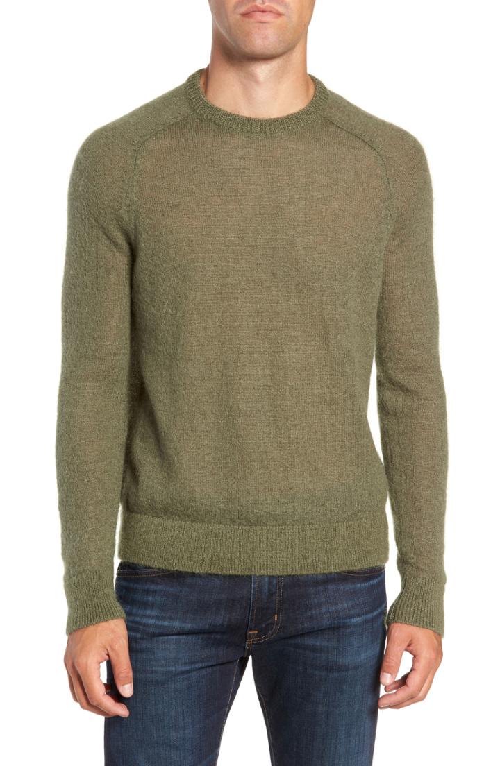 Men's Todd Snyder Mohair Blend Crewneck Sweater - Green