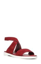 Women's Via Spiga Jordan Ankle Strap Sandal .5 M - Red