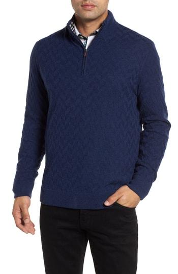 Men's Robert Graham Rowley Classic Fit Quarter Zip Sweater - Blue
