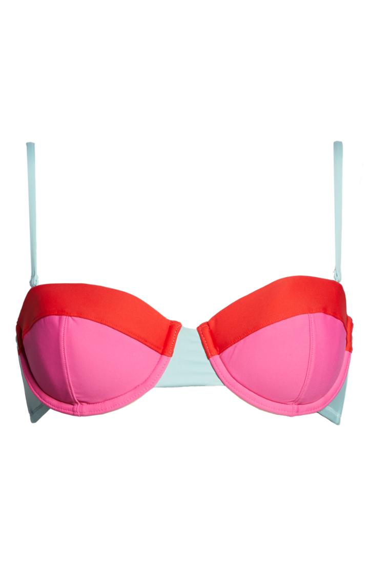 Women's J.crew Colorblock Underwire Bikini Top B - Pink
