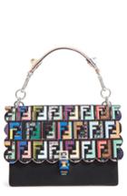 Fendi Kan I Stamped Zucca Logo Leather Top Handle Bag -
