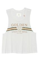 Women's Spiritual Gangster Golden State Crop Tank - White