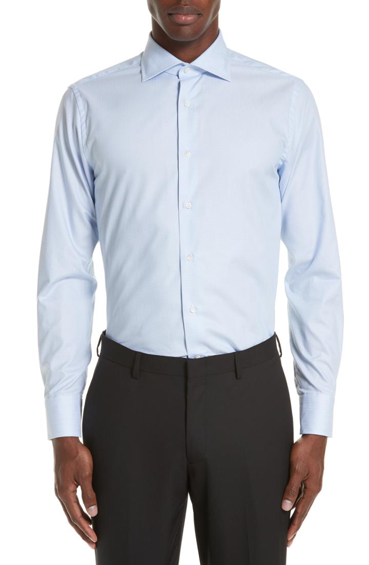 Men's Canali Trim Fit Geometric Dress Shirt