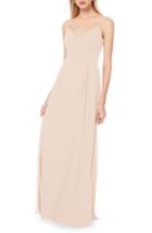 Women's #levkoff Pleated Bodice Chiffon Gown - Pink