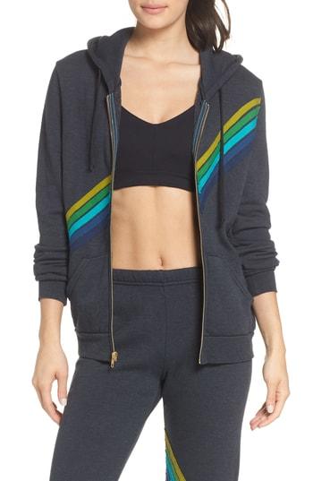 Women's Aviator Nation Disco Zip Hoodie - Grey