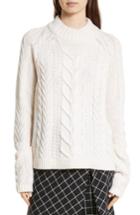 Women's Robert Rodriguez Cable Knit Merino Wool & Cashmere Sweater - Ivory