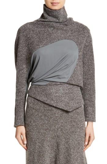 Women's Atlein Galaxy Tweed Turtleneck Top Us / 34 Fr - Grey