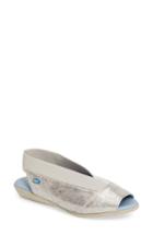 Women's Cloud 'caliber' Peep Toe Leather Flat .5-7us / 37eu - Grey