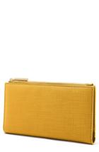 Women's Dagne Dover Signature Slim Coated Canvas Wallet - Yellow