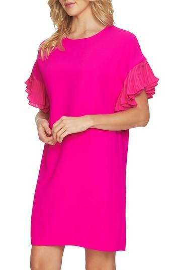 Women's Cece Tiered Pleated Crepe Shift Dress - Pink