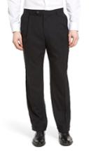 Men's Berle Pleated Solid Wool Trousers X 32 - Black
