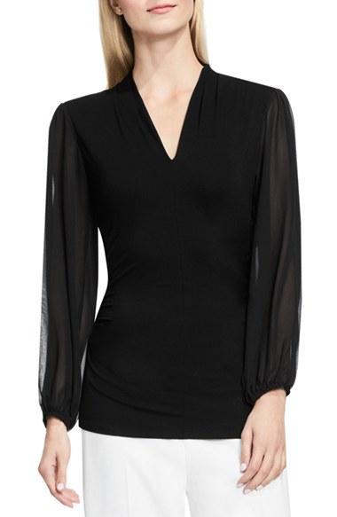 Women's Vince Camuto Chiffon Sleeve V-neck Top
