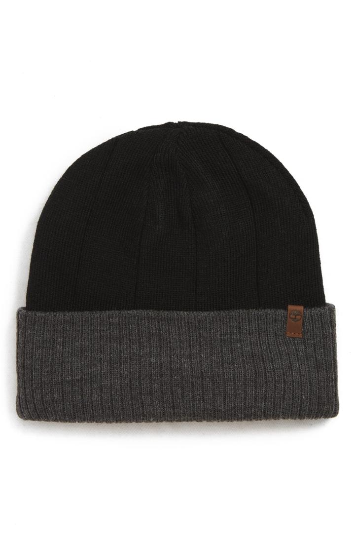 Men's Timberland Reversible Color Block Watch Cap - Black