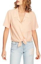 Women's 1.state Tie Front Button Down Blouse, Size - Coral