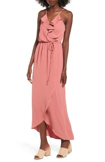 Women's Everly Ruffle Wrap Maxi Dress - Red