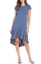 Women's Cotton Emporium Ruffle Hem Knit T-shirt Dress - Blue