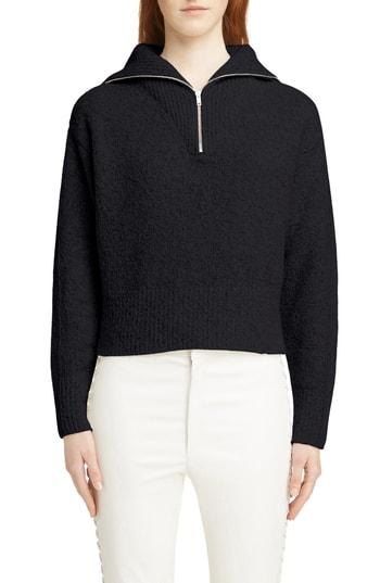 Women's Isabel Marant Fancy Half Zip Wool & Cashmere Blend Sweater Us / 34 Fr - Black