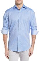 Men's Thomas Dean Classic Fit Textured Check Sport Shirt - Blue