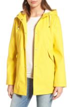 Women's French Connection Side Zip Hem Hooded Slicker - Yellow