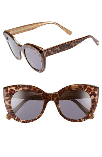 Women's D'blanc X Amuse Society Modern Lover 49mm Cat Eye Sunglasses - Cheetah/ Grey
