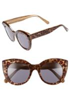 Women's D'blanc X Amuse Society Modern Lover 49mm Cat Eye Sunglasses - Cheetah/ Grey