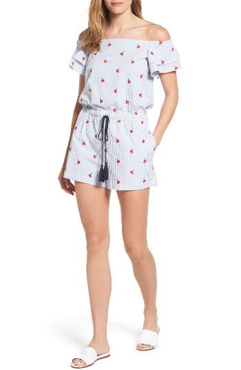 Women's Draper James Off The Shoulder Romper - Blue