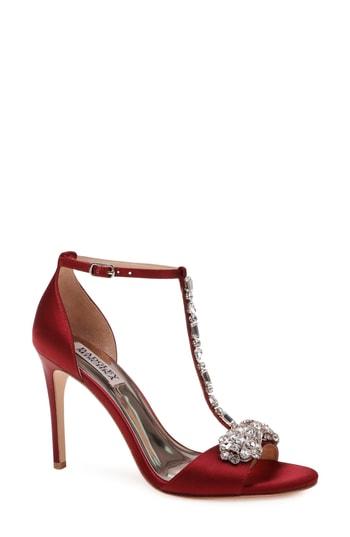 Women's Badgley Mischka Pascale T-strap Sandal .5 M - Red