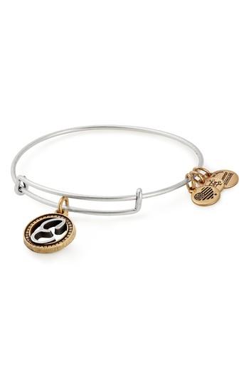 Women's Alex And Ani Two-tone Initial Charm Expandable Bracelet