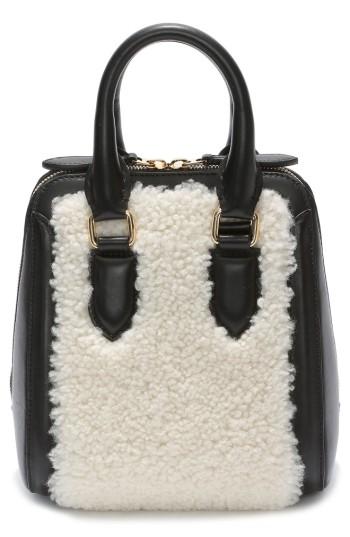 Alexander Mcqueen Small Heroine Genuine Shearling & Calfskin Satchel -